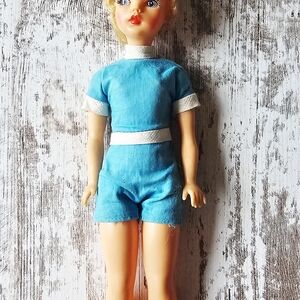Vintage Ideal Tammy Doll Blonde Hair Original Blue Romper BS-12 1962 12"